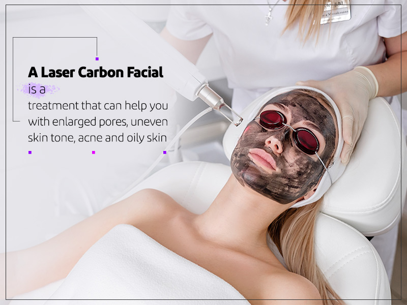 Women getting Laser Carbon Facial on her face