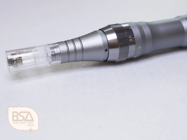 Derma pen microneedling device close up