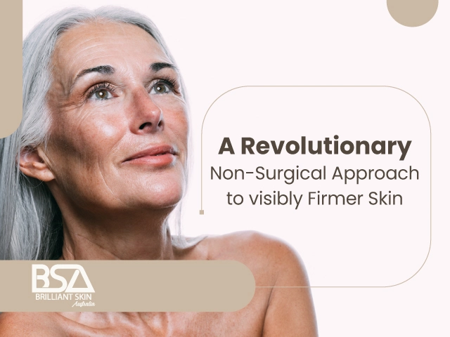 Woman highlighting non-surgical skin tightening results from plasma fibroblast